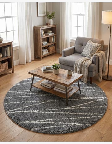 5' 3 x 5' 3 Serenity Shag Round Rug
