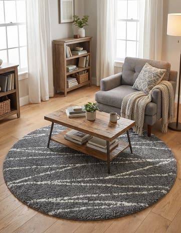 5' 3 x 5' 3 Serenity Shag Round Rug