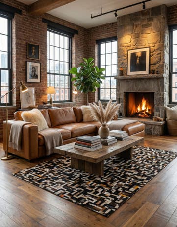 5' 2 x 8' Cowhide - Patchwork Rug