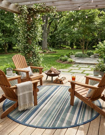 7' x 7' Easy-Clean Baja Indoor / Outdoor Round Rug
