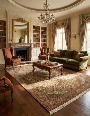 6' 5 x 9' 3 Hand Knotted Hereke Wool Rug