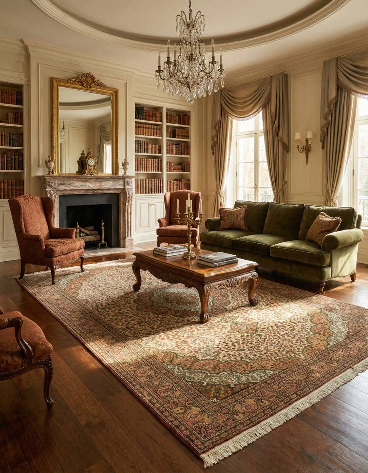 Detail image of 6' 5 x 9' 3  Hand Knotted Hereke Wool Rug