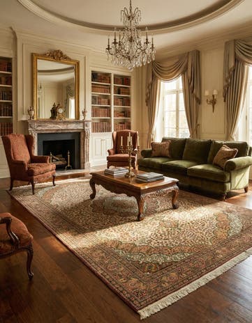 6' 5 x 9' 3 Hand Knotted Hereke Wool Rug