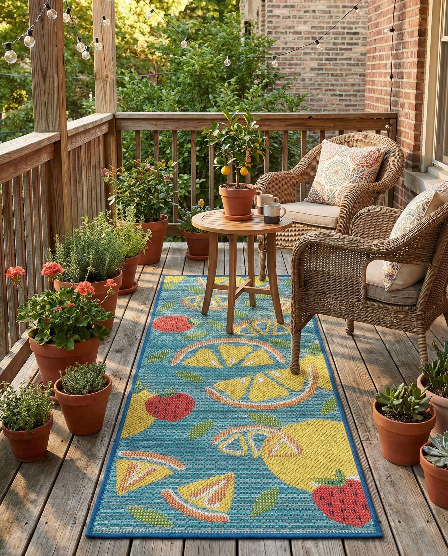 2' x 5' 1 Easy-Clean Baja Indoor / Outdoor Runner Rug