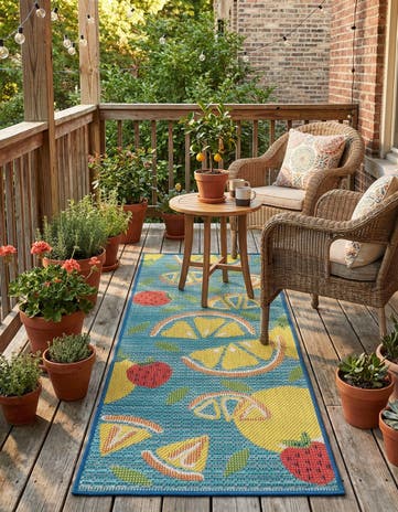 2' x 5' 1 Easy-Clean Baja Indoor / Outdoor Runner Rug