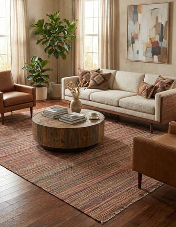 5' 10 x 8' 1 Hand Woven Kilim Modern Wool Rug