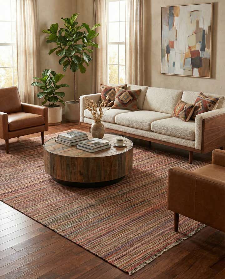 5' 10 x 8' 1 Hand Woven Kilim Modern Wool Rug