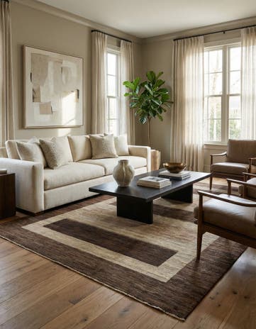 6' 10 x 9' 7 Hand Knotted Modern Ziegler Rug