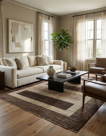 6' 10 x 9' 7 Hand Knotted Modern Ziegler Rug