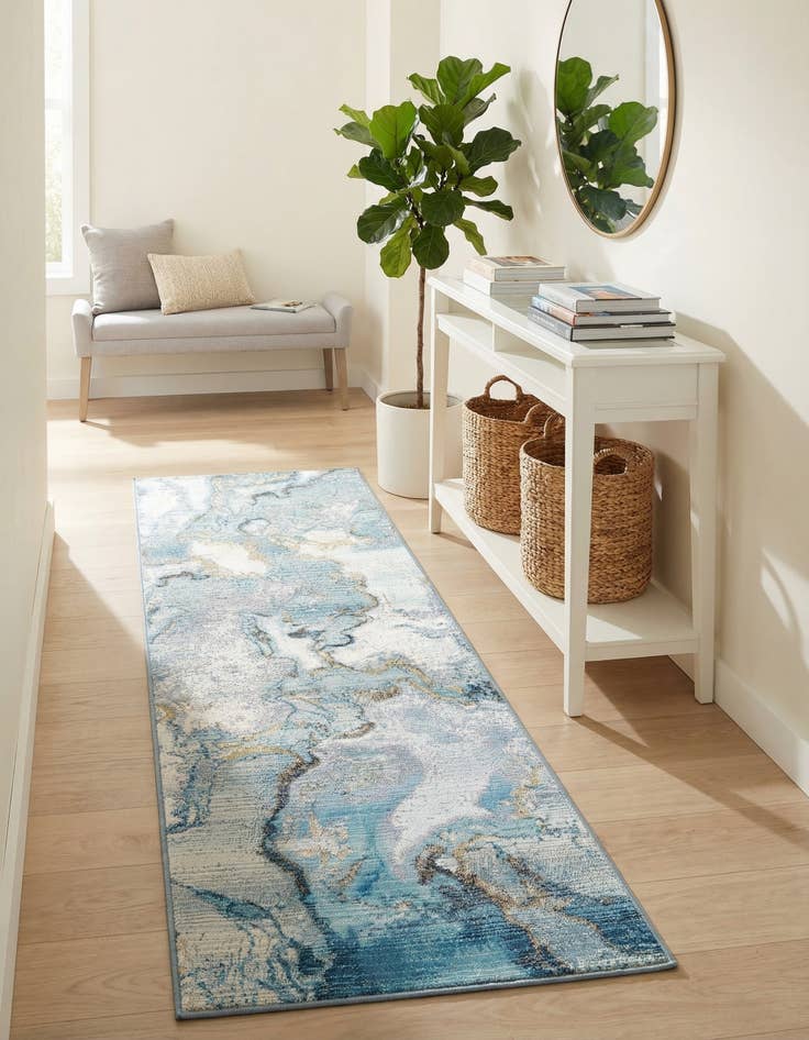 Detail image of  2' x 6'  Washable Modern Indoor / Outdoor Runner Rug