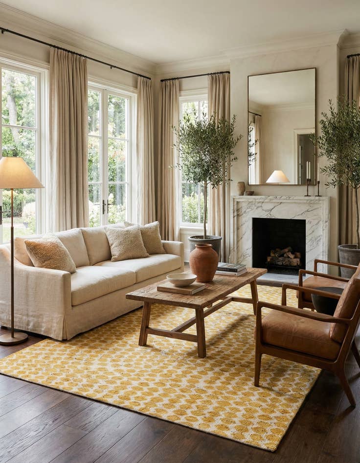 Detail image of  5' 10 x 9' 1  Hand Knotted Darya Wool Rug