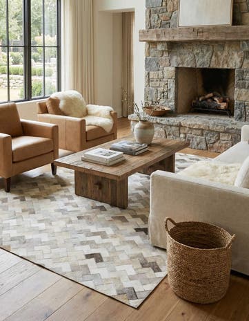5' 3 x 8' 1 Cowhide - Patchwork Rug