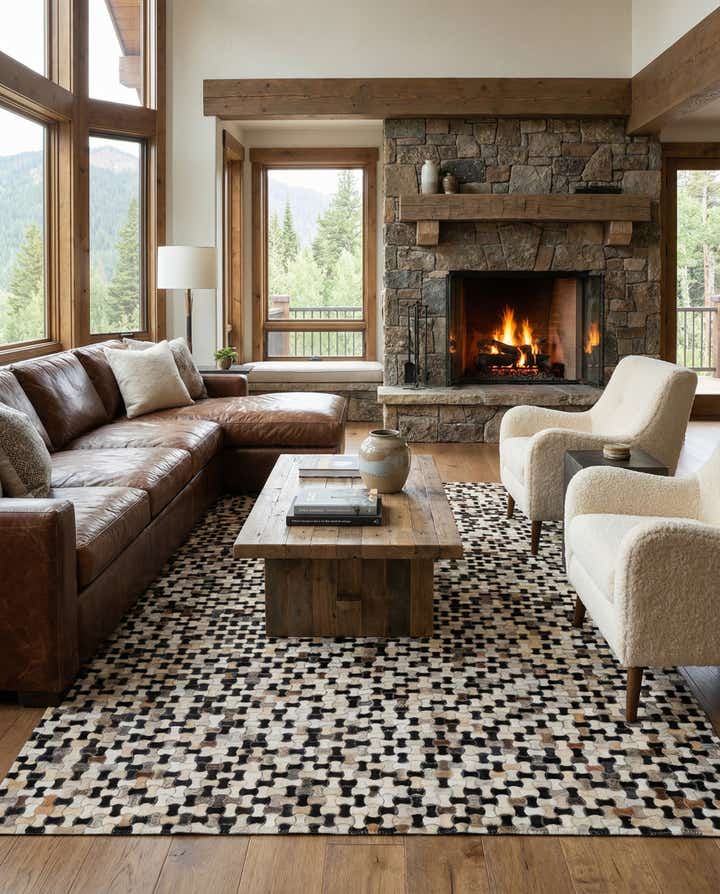 5' 1 x 8' Cowhide - Patchwork Rug