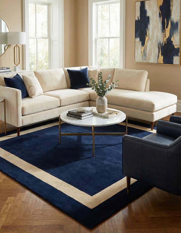 Detail image of  7' 10 x 7' 10 Jill Zarin Border Wool Square Rug