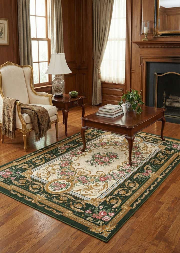 5' x 8' Easy-Clean Traditional Indoor / Outdoor Rug