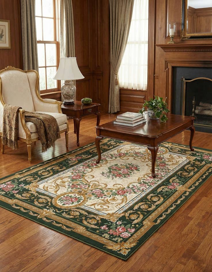 Detail image of  5' x 8'  Washable Traditional Indoor / Outdoor Rug
