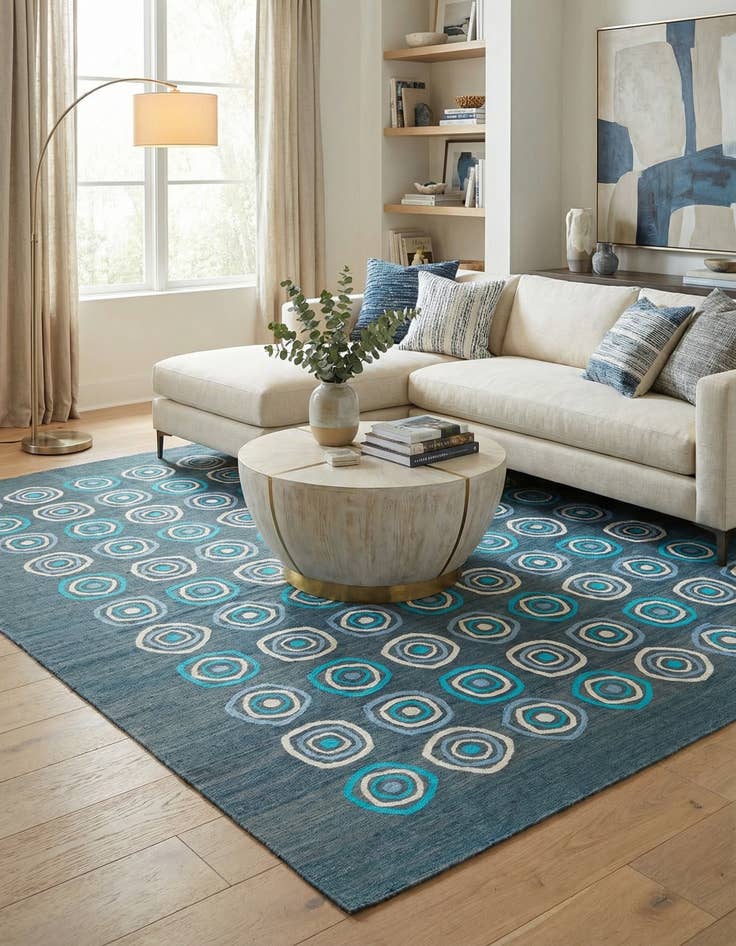 Detail image of 8' x 10'  Hand Woven Kilim Modern Rug