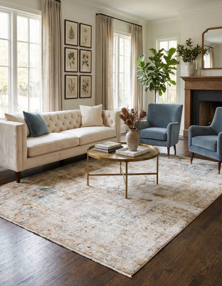 Detail image of 5' 9 x 8' 2  Hand Knotted Ultra Vintage Persian Wool Rug