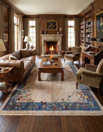 5' 10 x 8' 8 Hand Knotted Antique Finish Wool Rug