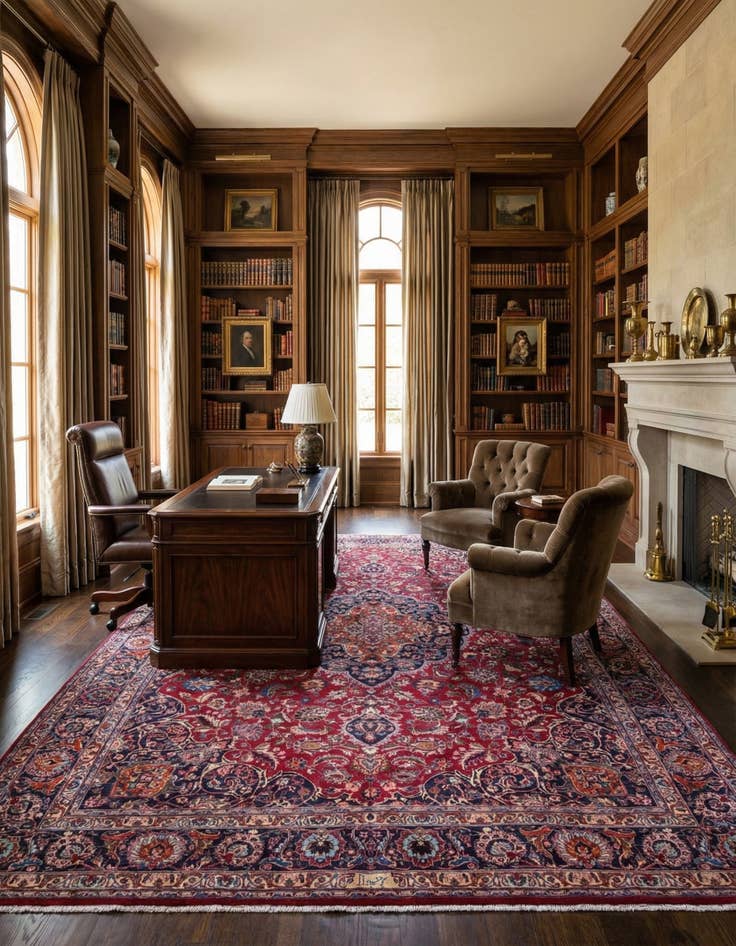 Detail image of 9' 9 x 12' 8  Hand Knotted Mashad Persian Wool Rug