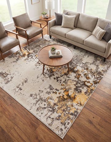 Ivory Beige Apollo Square Rug