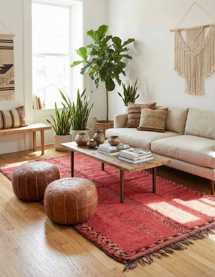 Detail image of 5' 9 x 12' 3  Hand Knotted Moroccan Wool Runner Rug