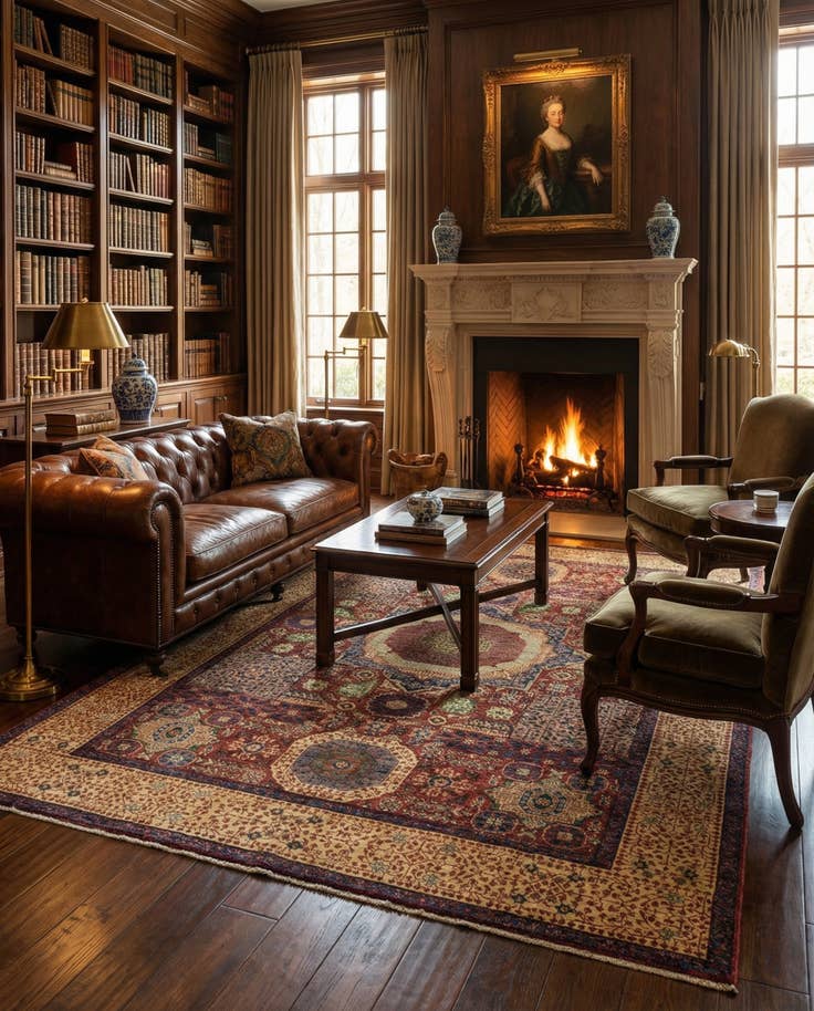 Detail image of 6' 2 x 8' 8 Hand Knotted Mamluk Ziegler Rug