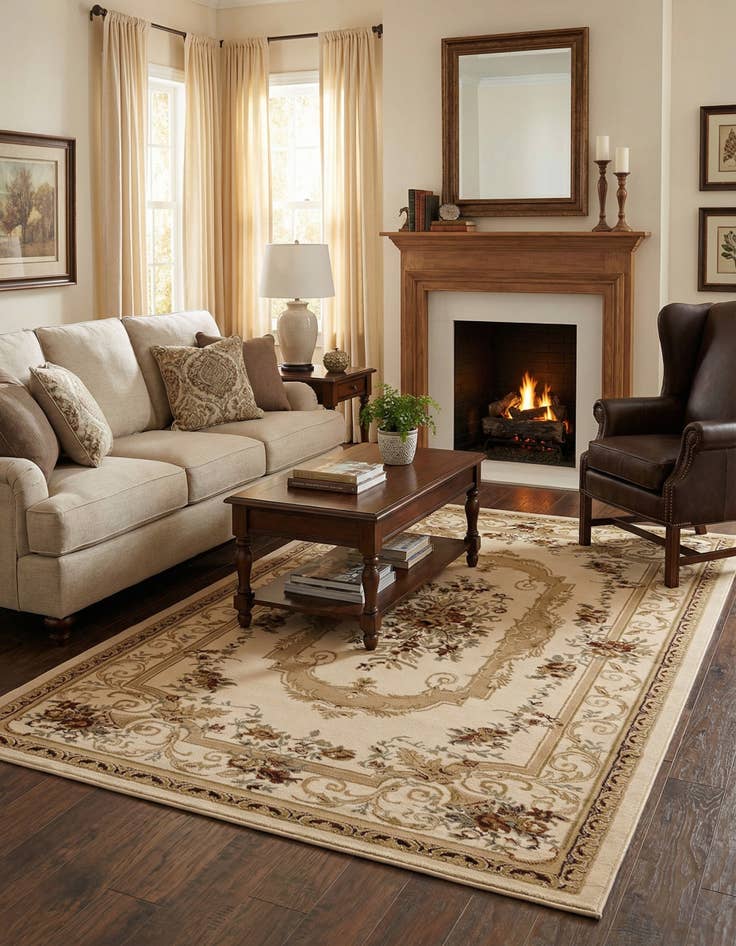 Detail image of 6' x 9' Classic Aubusson Rug