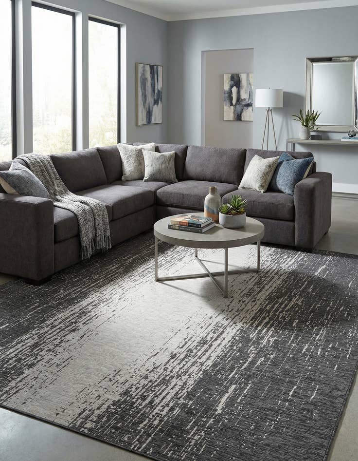 Detail image of 13' x 13'  Washable Modern Indoor / Outdoor Square Rug