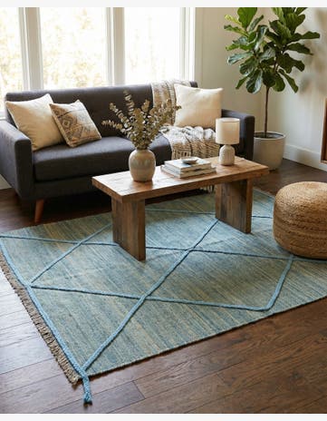 4' 6 x 6' Hand Knotted Moroccan Wool Rug