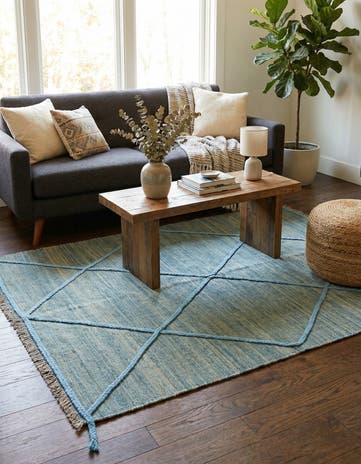 4' 6 x 6' Hand Knotted Moroccan Wool Rug