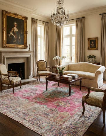 9' 8 x 12' 3 Hand Knotted Ultra Vintage Persian Wool Rug