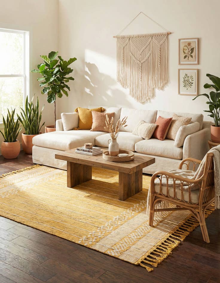 Detail image of 9' x 12'  Washable Eco Bohemian Indoor / Outdoor Rug