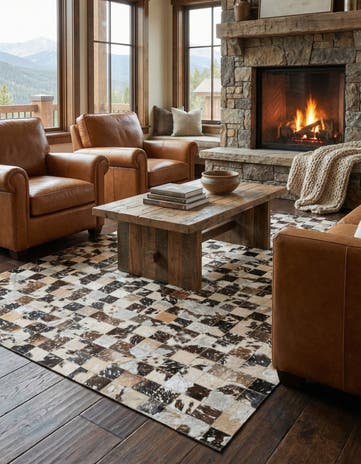 5' x 8' Cowhide Leather Rug