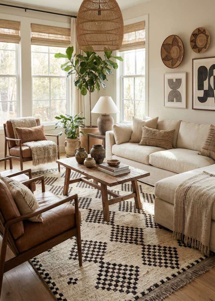 5' 8 x 7' 7 Hand Knotted Moroccan Wool Rug