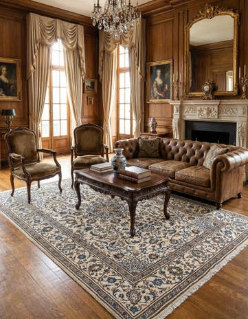 6' 4 x 9' 6 Kashan Wool Rug