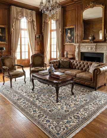 6' 4 x 9' 6 Kashan Wool Rug
