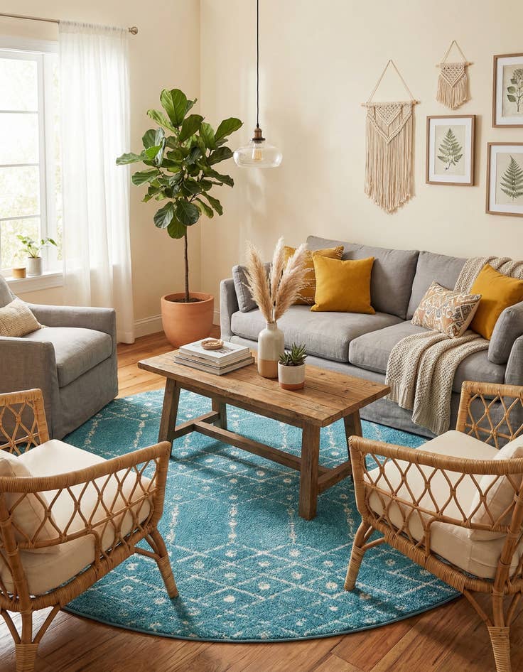 Detail image of 7' 10 x 7' 10 Paxon Trellis Round Rug