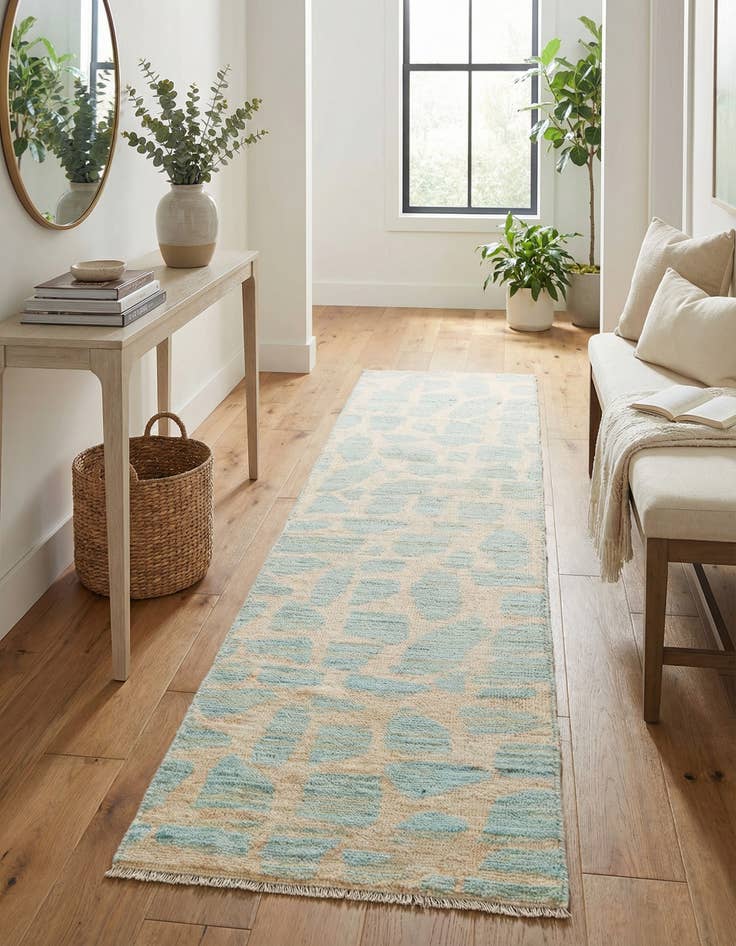 Detail image of 2' 5 x 9' 10 Hand Knotted Moroccan Wool Runner Rug