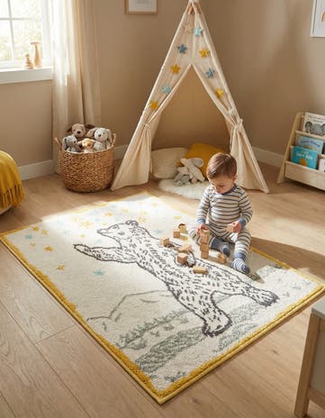 2' 2 x 2' 11 Bear Whimsy Kids Rug