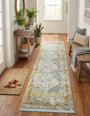 Light Blue Havana Runner Rug