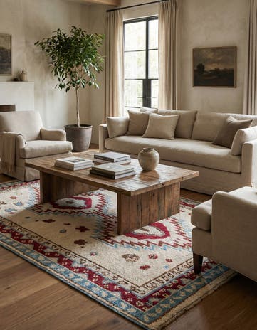 5' 1 x 7' 8 Hand Knotted Oushak Wool Rug