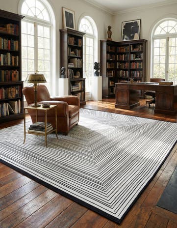 Black and White Milano Square Rug