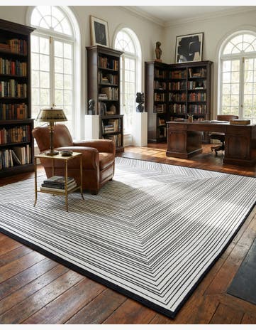 Black and White Milano Square Rug
