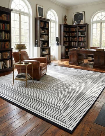 Black and White Milano Square Rug