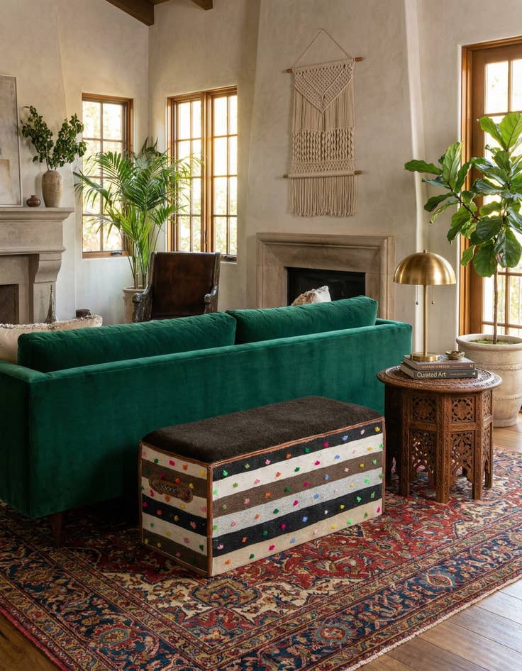 Detail image of 1' 7 x 3' 5  Hand Knotted Furniture Trunk