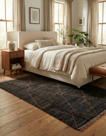 6' x 9' 2 Hand Knotted Moroccan Wool Rug