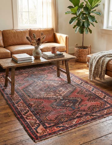 4' 4 x 6' 5 Hand Knotted Ultra Vintage Persian Wool Rug