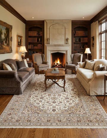 8' 2 x 11' 6 Kashan Wool Rug
