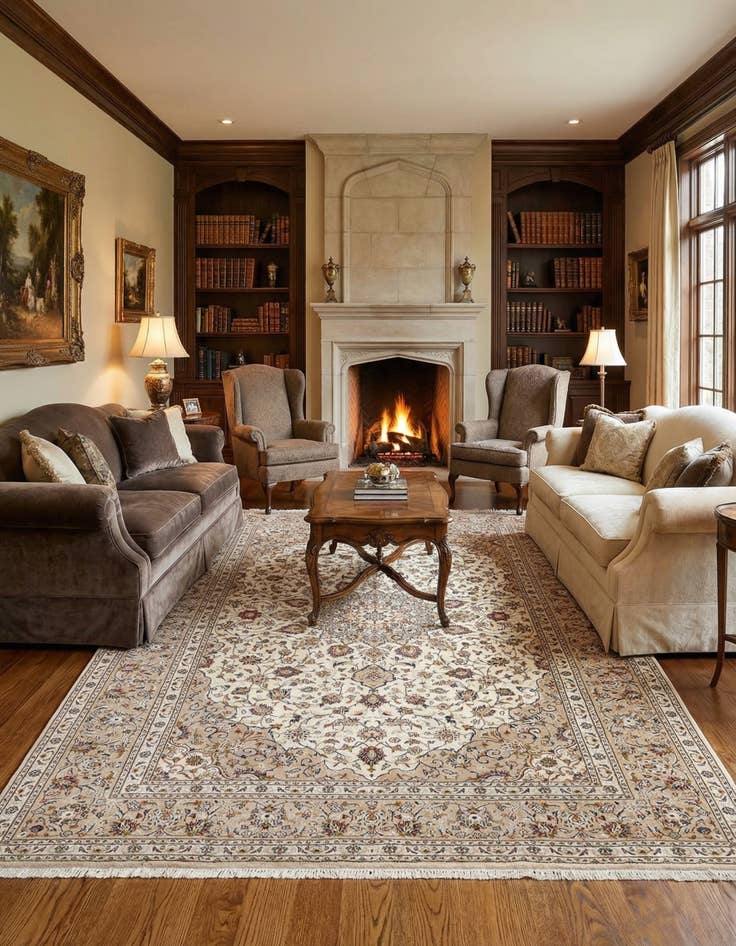 Detail image of 8' 2 x 11' 6 Kashan Wool Rug